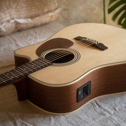 Cort MR500E Natural Dreadnought Cutaway Acoustic Guitar