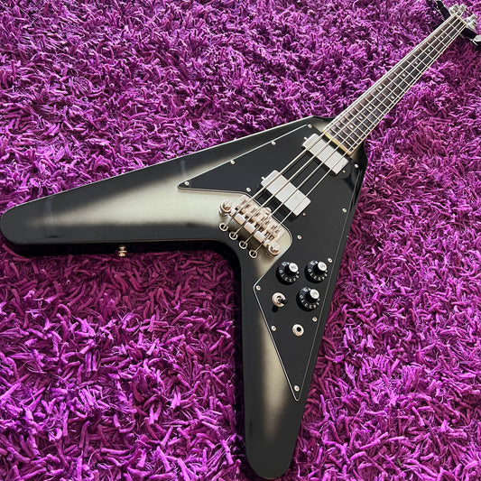 Burny FVB-65 Flying V Bass Silverburst