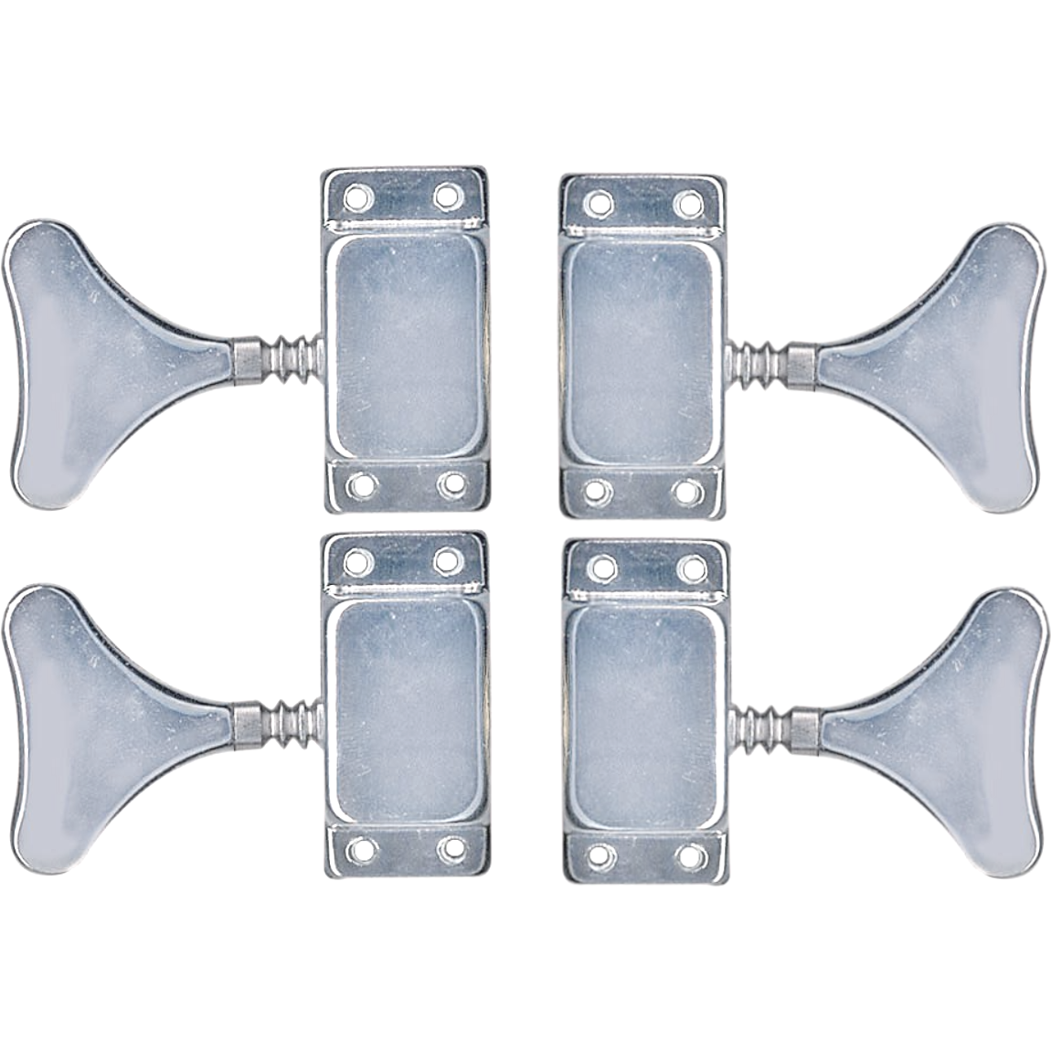 Teisco Vintage Bass Style Machine Heads Tuners 2-A-Side Chrome