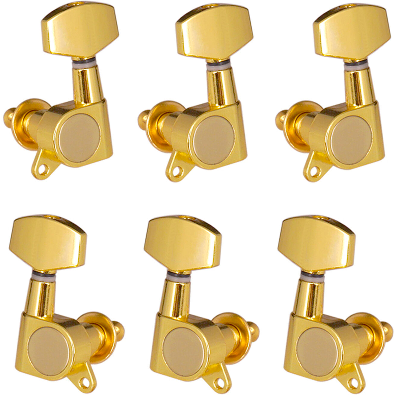 DR Parts 6 x Machine Heads 3-A-Side Gold Acoustic Electric Guitar Tuners