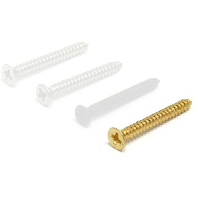 4 x Guitar Pickup Mounting Ring Screw 5/8" Gold