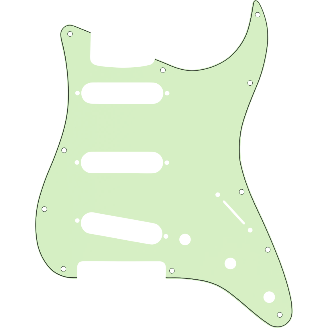 Custom Eagle 11 Hole Scratchplate Pickguard Strat Stratocaster Guitar Japanese Mint/Black/Mint