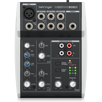 Behringer XENYX 502S 5 Channel Mixer With USB