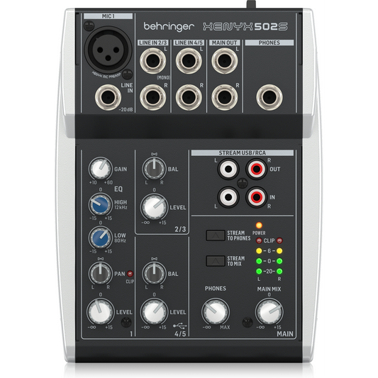 Behringer XENYX 502S 5 Channel Mixer With USB