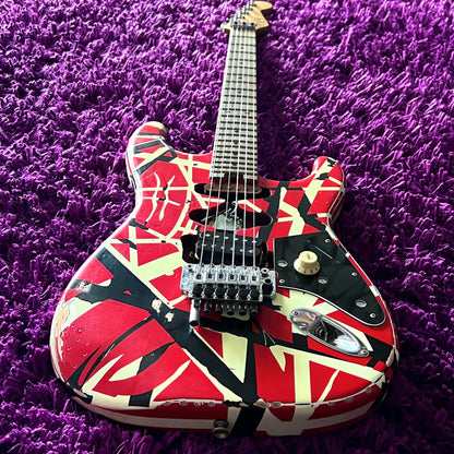 2021 EVH Striped Series Frankie - Red, White & Black Relic (w/ HSC)