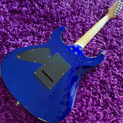 Mid-2000s Cort X-2 Double Cut Electric Guitar HH Metallic Blue