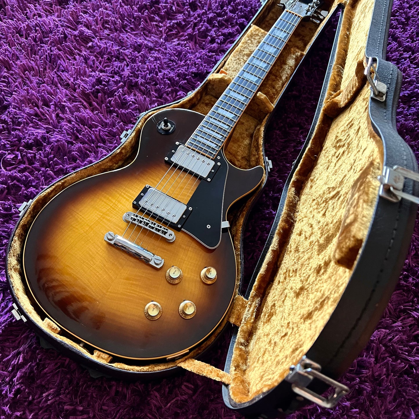 1977 Greco EG-500 Les Paul Standard Flame Maple Top Tobacco Sunburst (w/ HSC) (MIJ Fujigen)