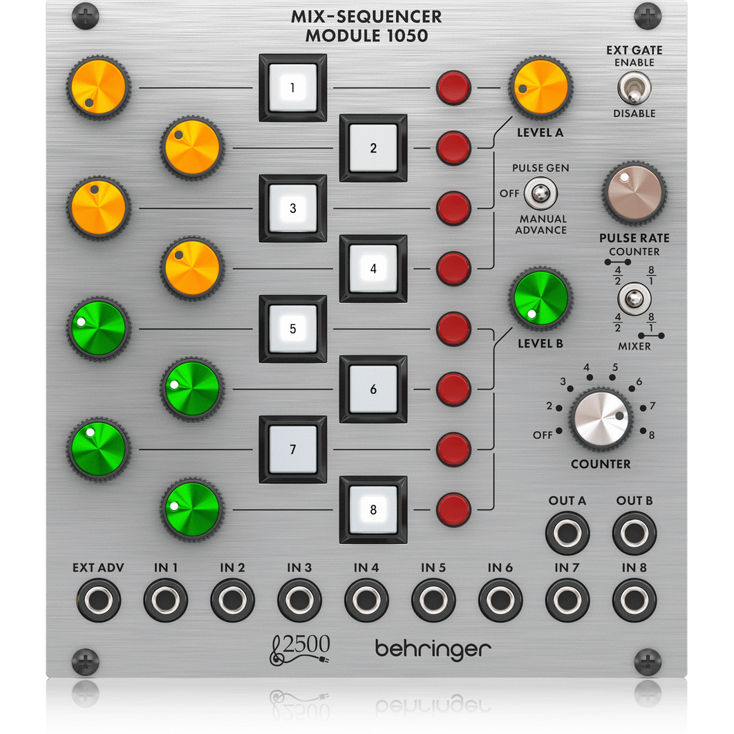 Behringer 1050MIXSEQUENCERMODULE Legendary 2500 Series 8-Channel Mixer/Sequencer Module for Eurorack