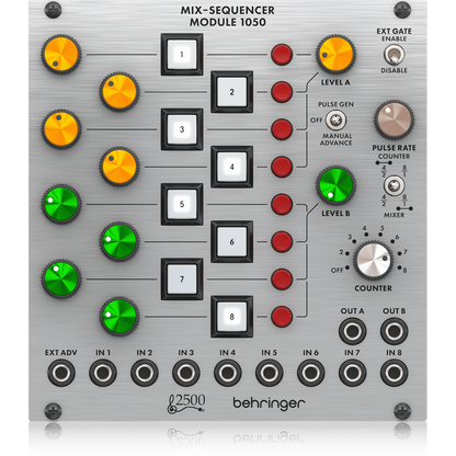 Behringer 1050MIXSEQUENCERMODULE Legendary 2500 Series 8-Channel Mixer/Sequencer Module for Eurorack