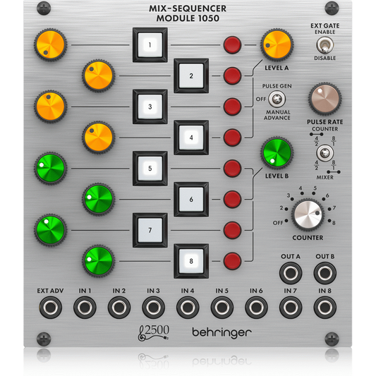 Behringer 1050MIXSEQUENCERMODULE Legendary 2500 Series 8-Channel Mixer/Sequencer Module for Eurorack