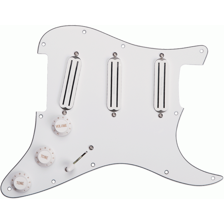 Seymour Duncan Pickgrd Assembly Triple Rails White