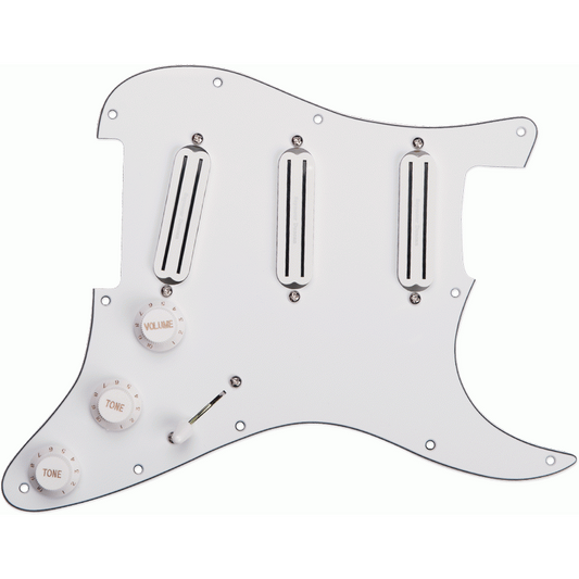 Seymour Duncan Pickgrd Assembly Triple Rails White