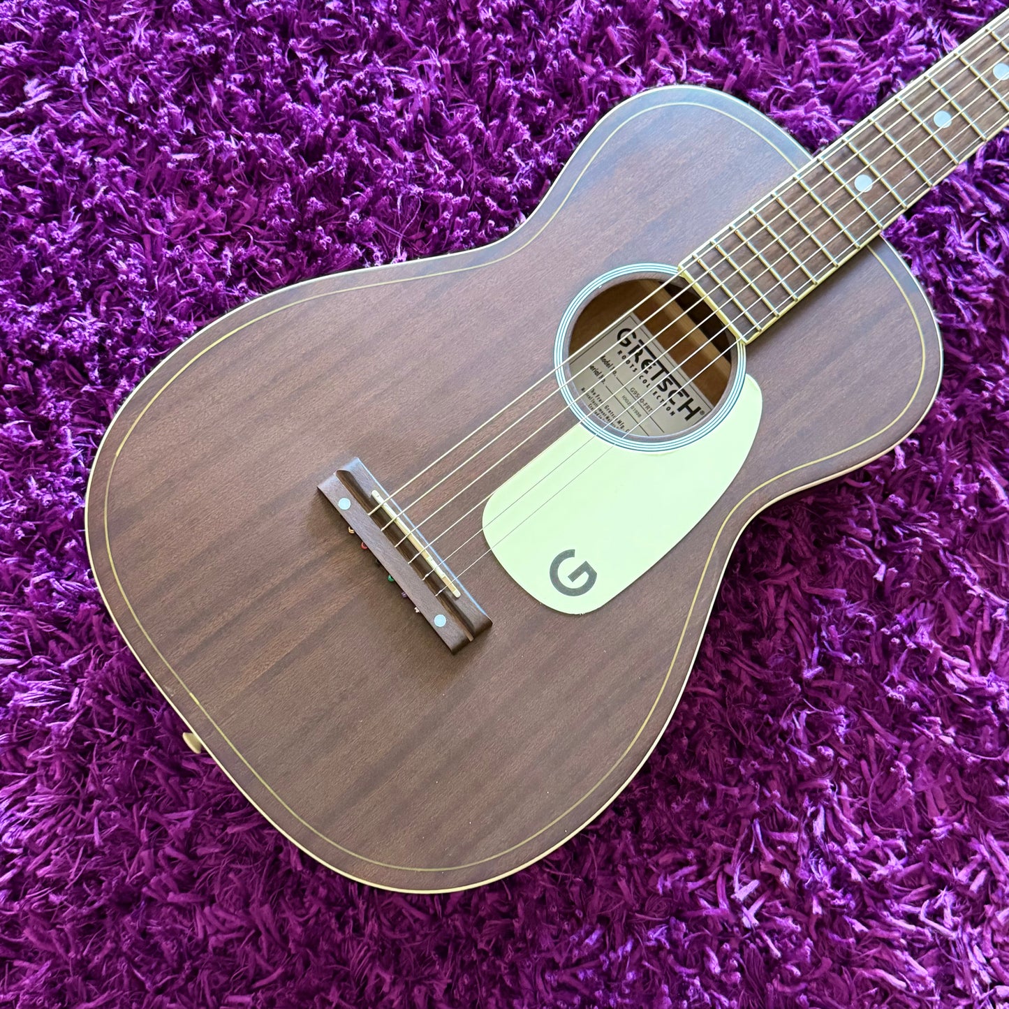 2020s Gretsch Jim Dandy Parlor Acoustic Guitar WN Aged White Pickguard Frontier Stain