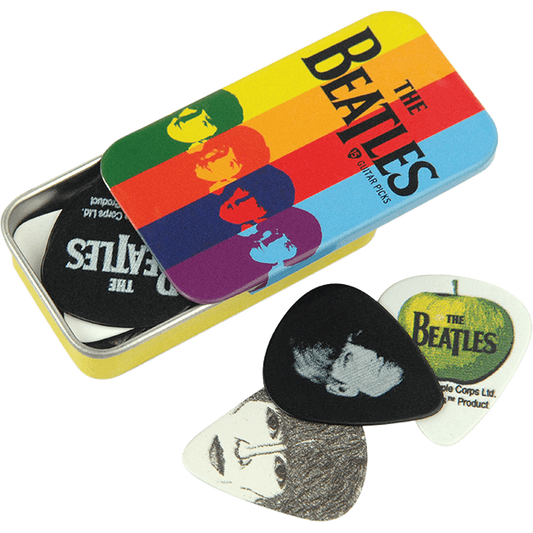 D'Addario Beatles Signature Guitar Pick Tin Stripes (15 Pack)
