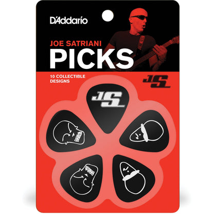 D'Addario Joe Satriani Guitar Picks, Black, 10 Pack, Light