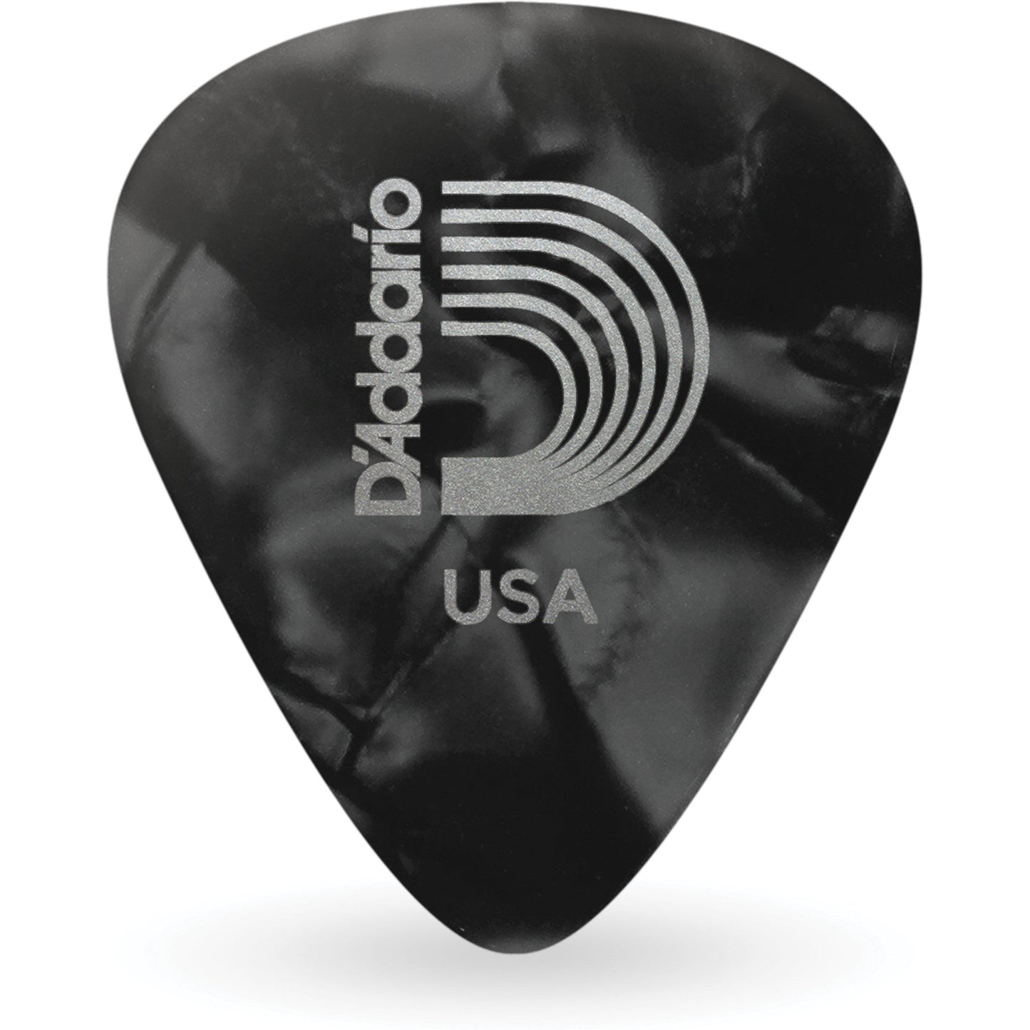 D'Addario Black Pearl Celluloid Guitar Picks, 10 Pack, Medium