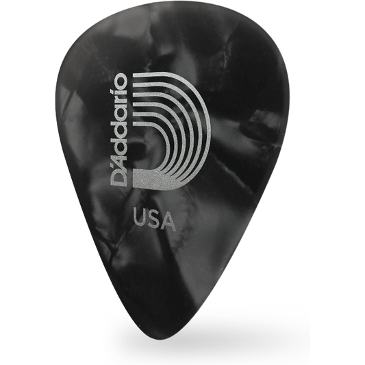 D'Addario Black Pearl Celluloid Guitar Pick – Heavy (25 Pack)