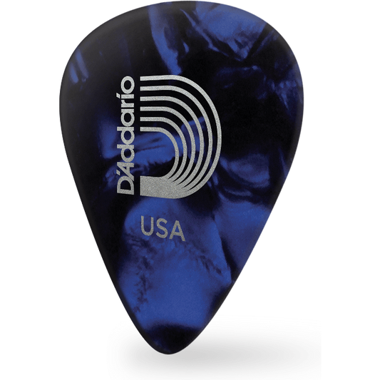 D'Addario Blue Pearl Celluloid Guitar Pick – Extra Heavy (100 Pack)