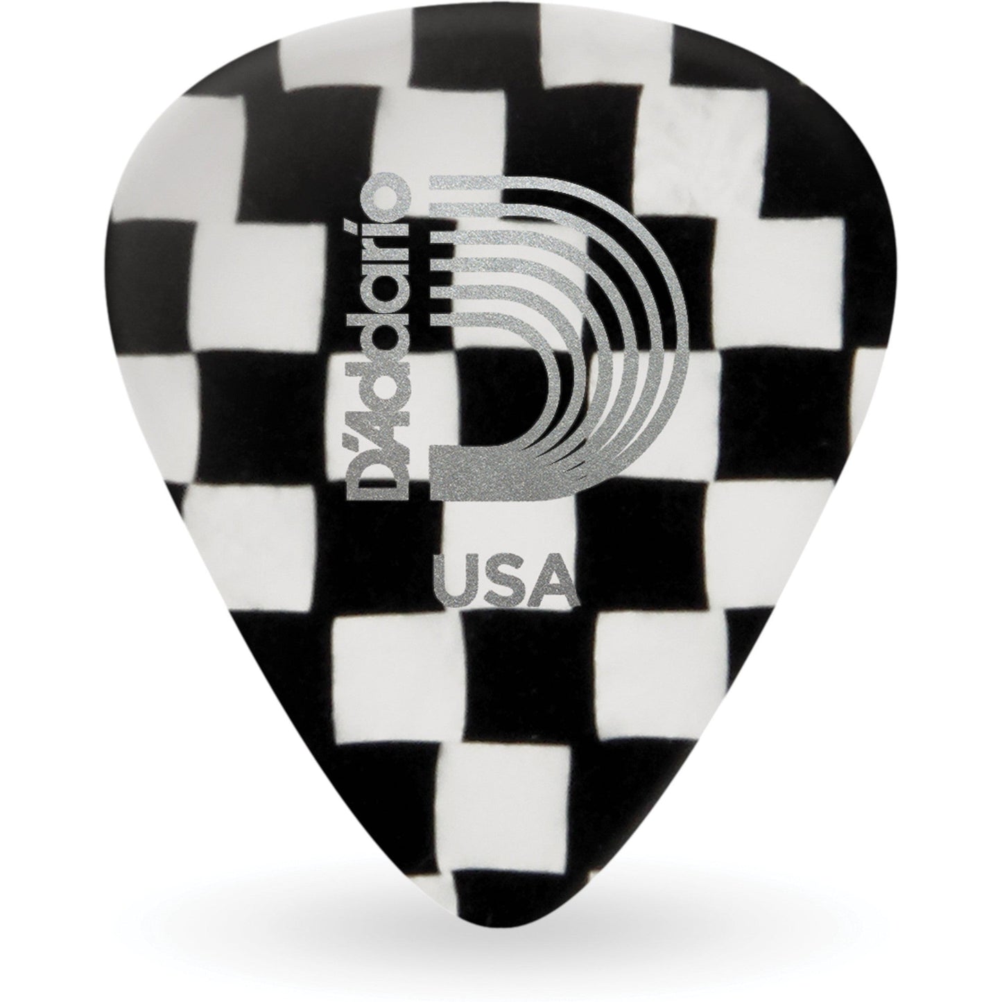 D'Addario Checkerboard Celluloid Guitar Picks 100 Pack, Light