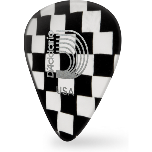 D'Addario Checkerboard Celluloid Guitar Pick – Extra Heavy (10 Pack)