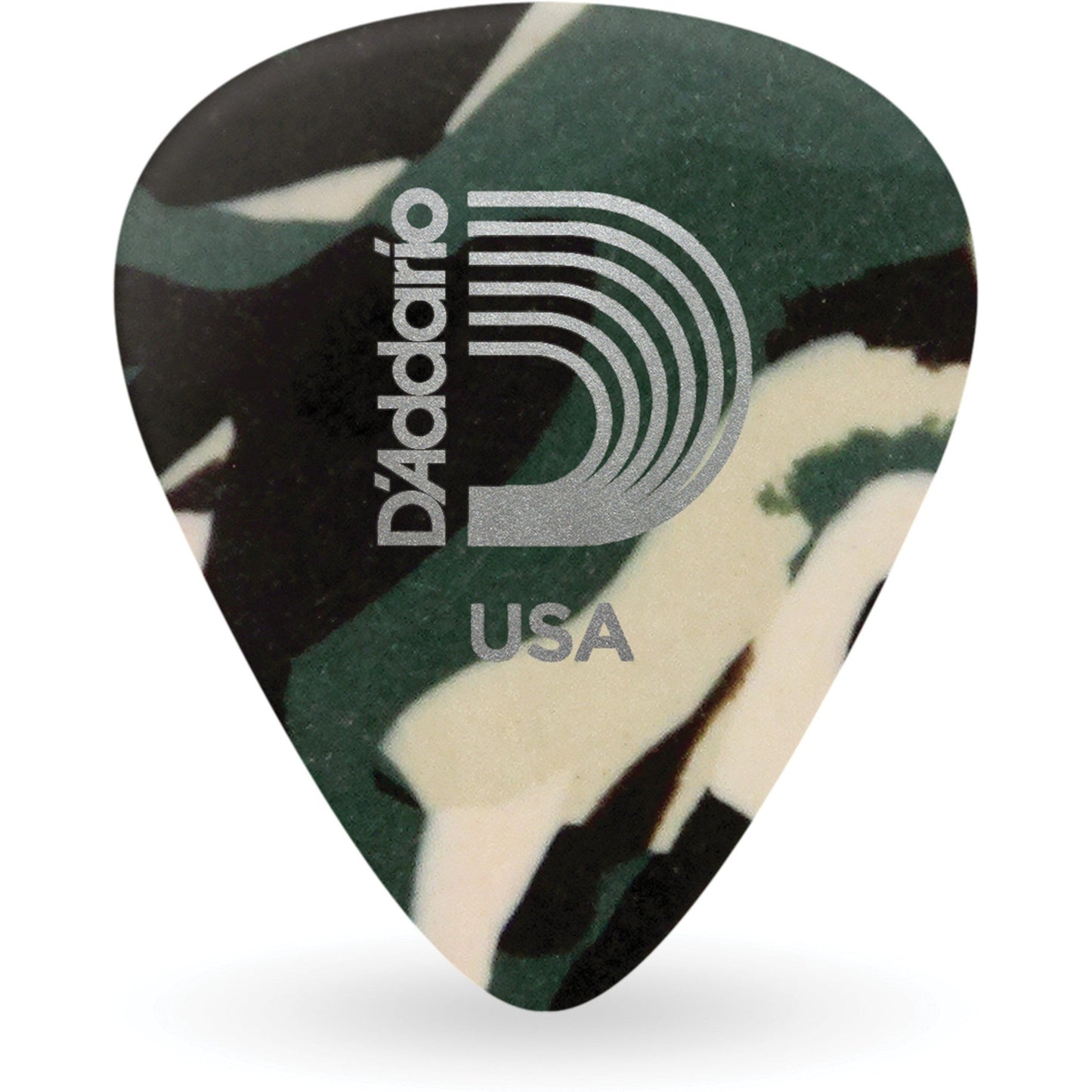 D'Addario Camouflage Celluloid Guitar Picks, 100 Pack, Light