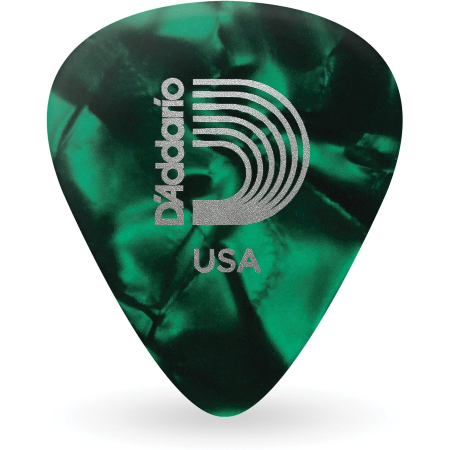 D'Addario Green Pearl Celluloid Guitar Picks, 100 Pack, Light