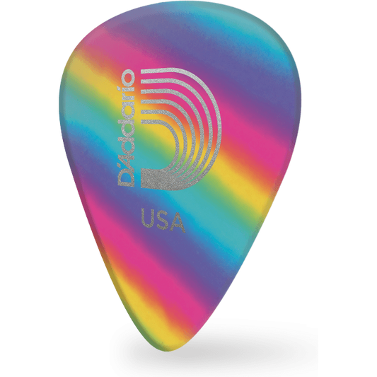 D'Addario Rainbow Celluloid Guitar Pick – Extra Heavy (25 Pack)