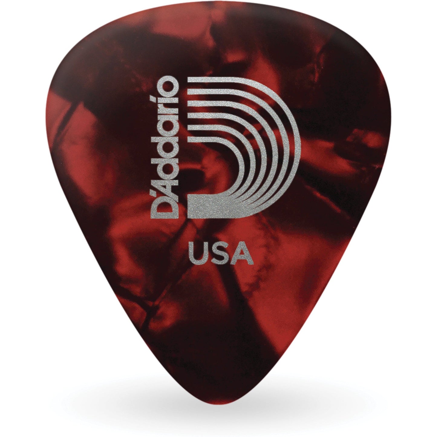 D'Addario Red Pearl Celluloid Guitar Picks, 100 Pack, Light