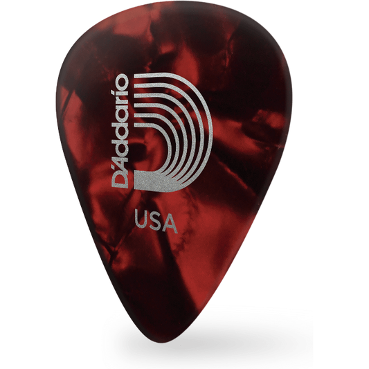 D'Addario Red Pearl Celluloid Guitar Pick – Heavy (100 Pack)