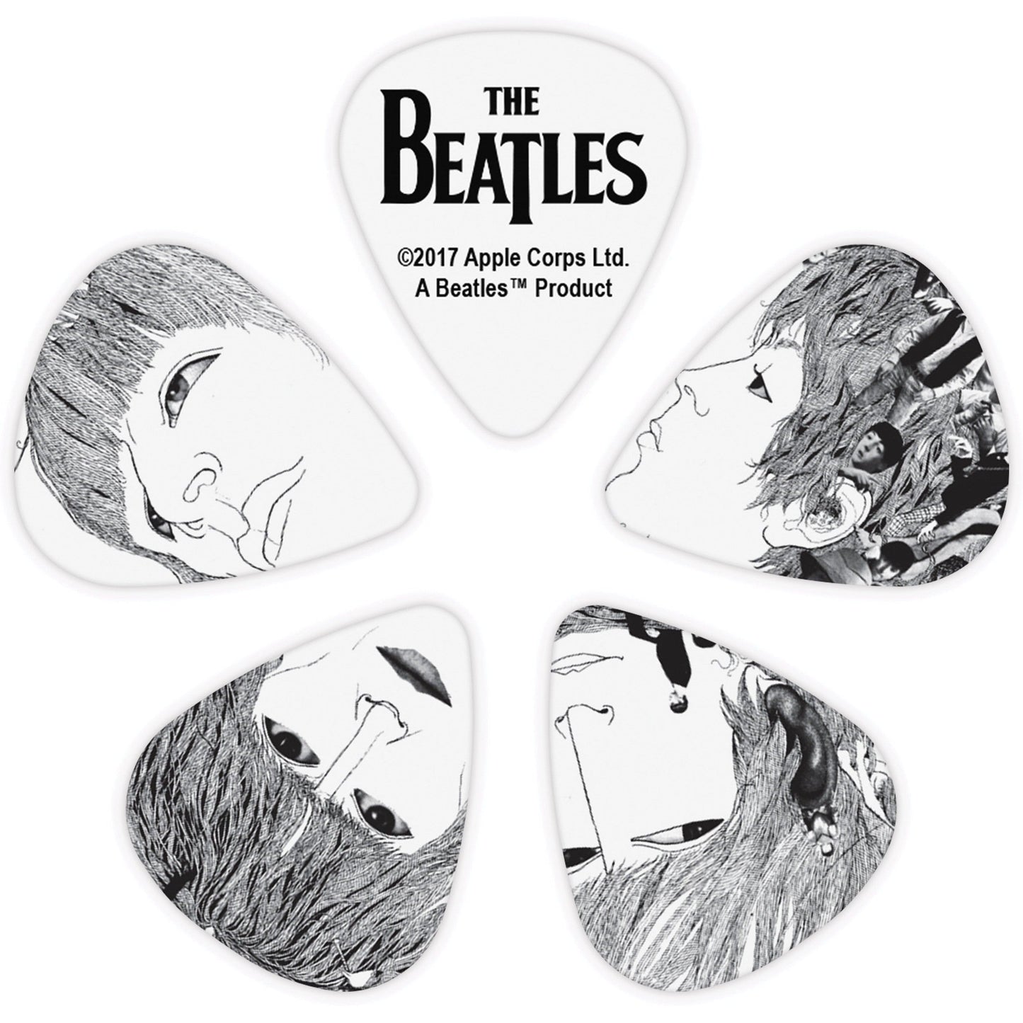 D'Addario Beatles Guitar Picks, Revolver, 10 Pack, Thin