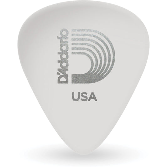 D'Addario White-Color Celluloid Guitar Picks, 10 Pack, Light