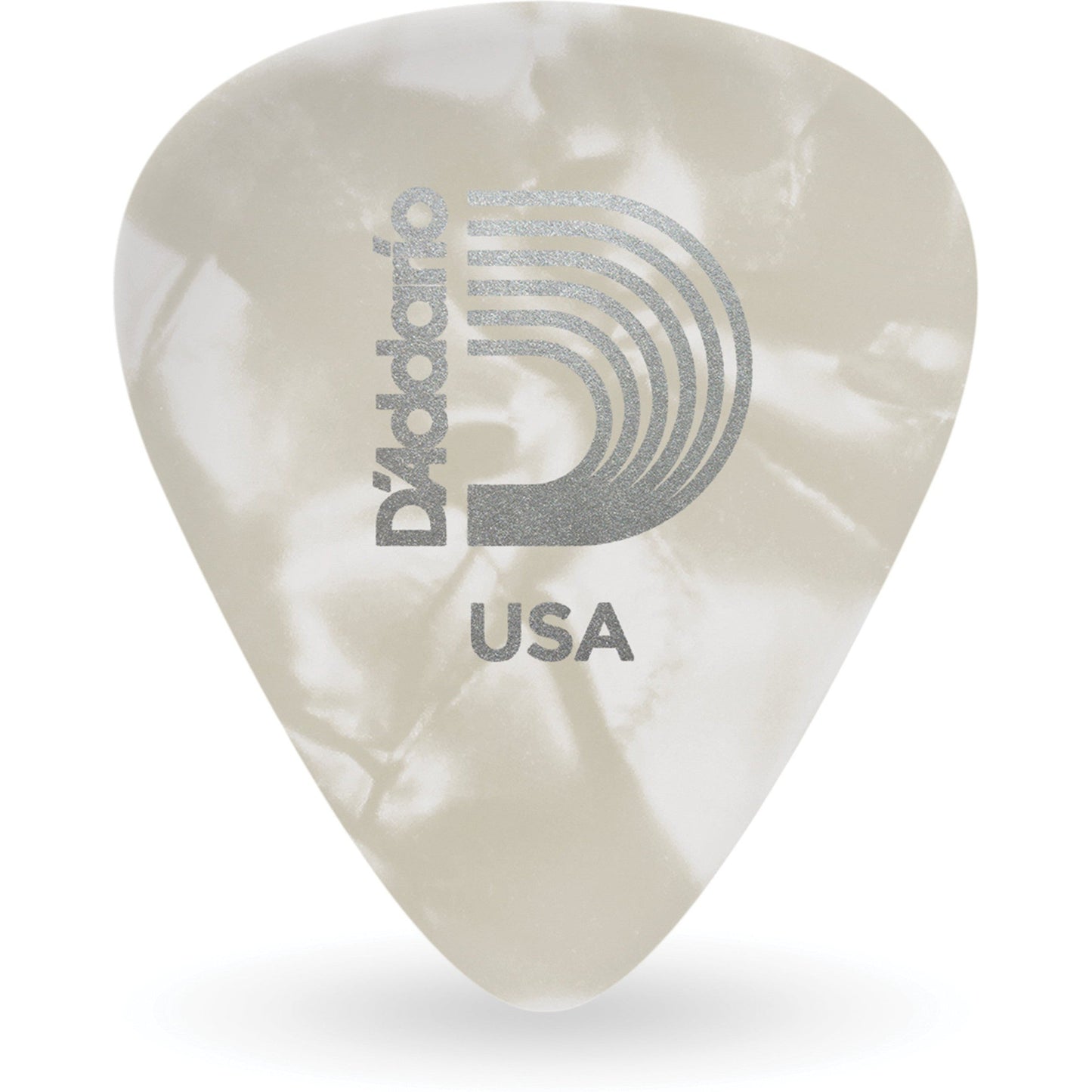 D'Addario White Pearl Celluloid Guitar Picks, 100 Pack, Light