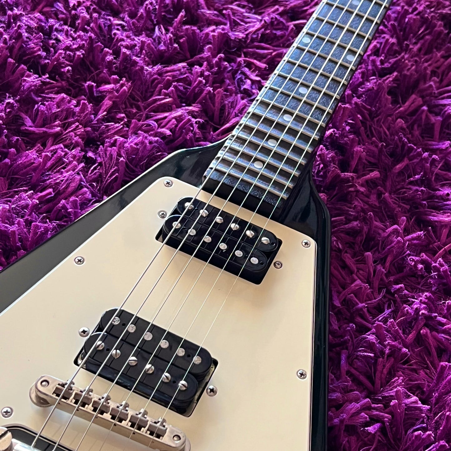 1982 Greco Japan FV-600 Flying V Black (w/ OHSC) (MIJ Fujigen)