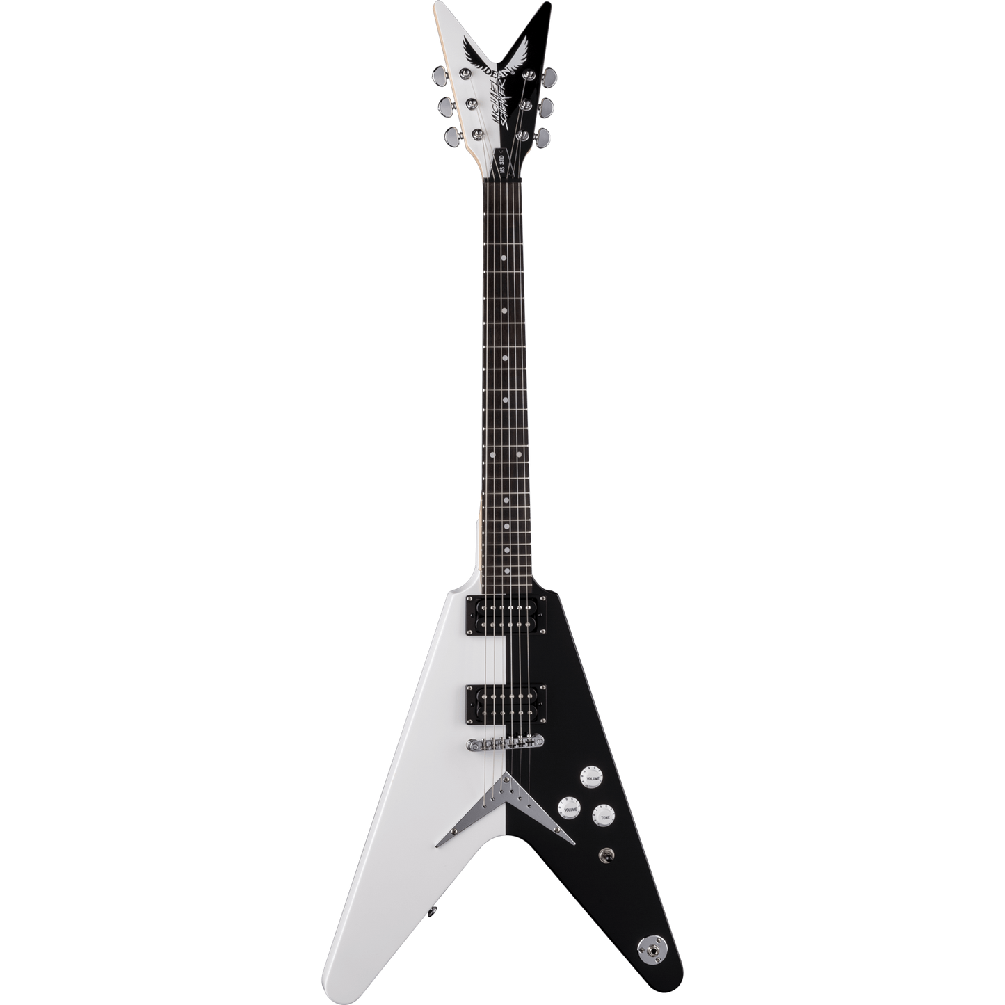 Dean MSSTD Michael Schenker Standard Flying V Black/White Electric Guitar