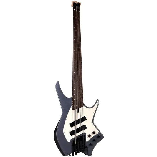 HILS HNB5 – Gloss Gunmetal Gray – Headless 5-String Bass