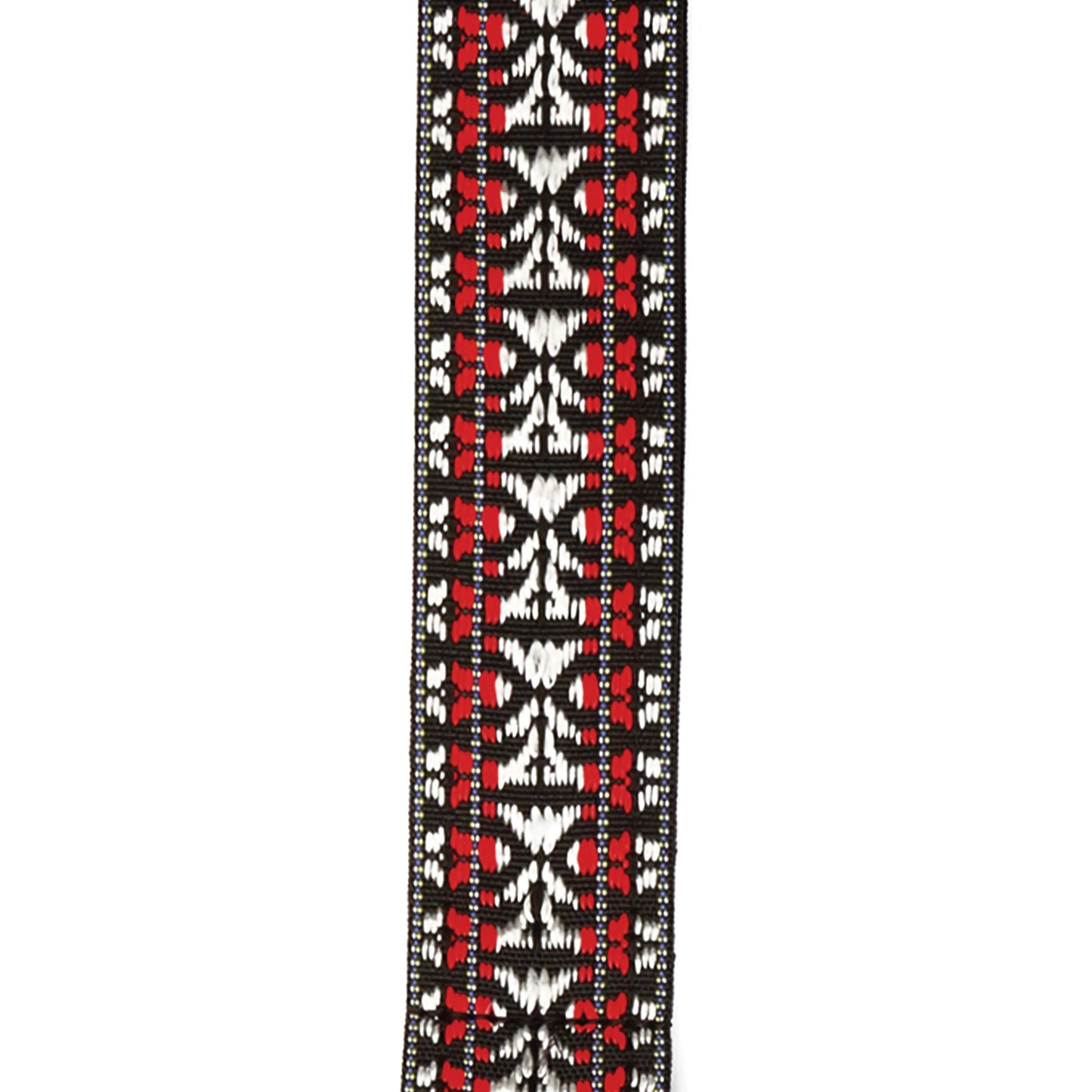 D'Addario Woven Banjo Strap, Hootenanny, Red and Silver