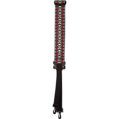 D'Addario Woven Banjo Strap, Hootenanny, Red and Silver