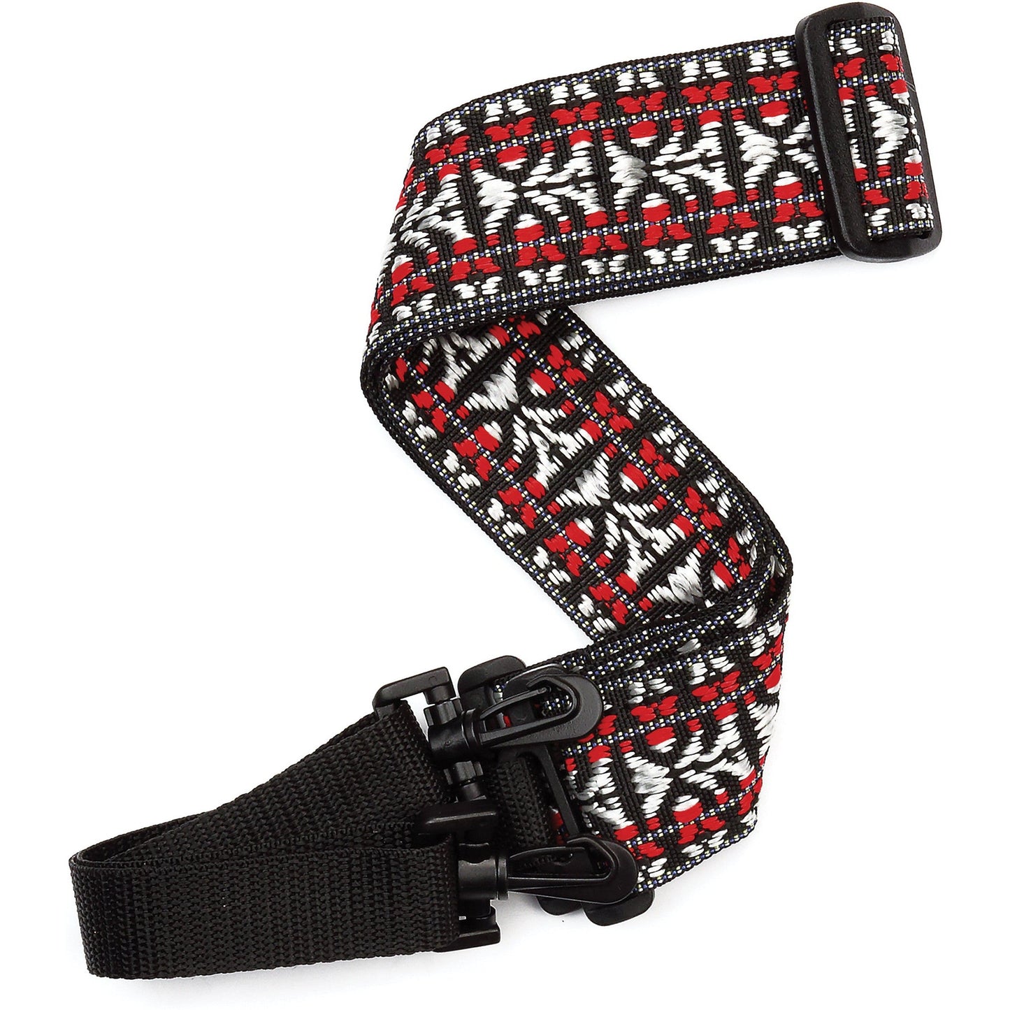 D'Addario Woven Banjo Strap, Hootenanny, Red and Silver