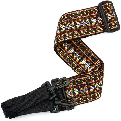 D'Addario Woven Banjo Strap, Hootenanny, Yellow and Brown