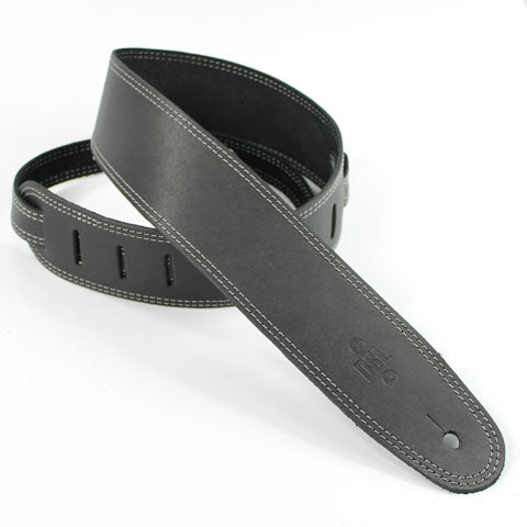 2.5 INCH SINGLE LAYER STRAP BLACK/GREY STITCH