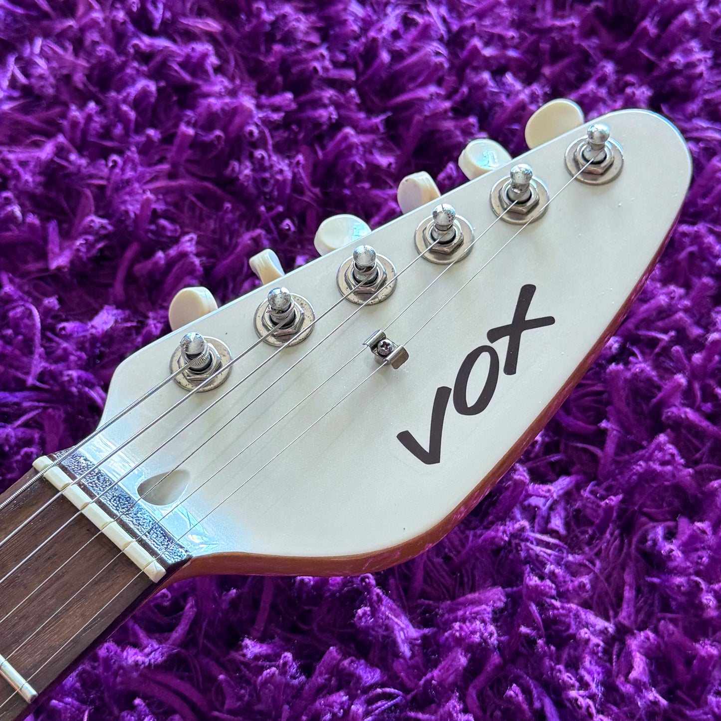Mid-2010s Vox V-MK5 Phantom Short Scale Electric Guitar (Refinished Metallic White)