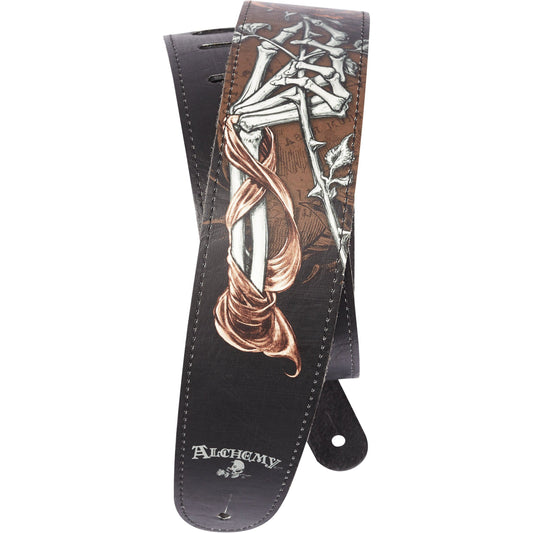 D'Addario Alchemy Leather Guitar Strap, Cryptorosa