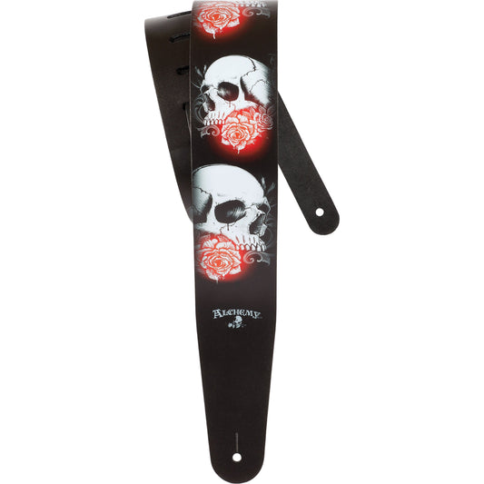 D'Addario Alchemy Leather Guitar Strap, Luminous Rose