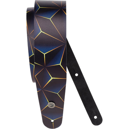 D'Addario Printed Leather Guitar Strap, Optic Art