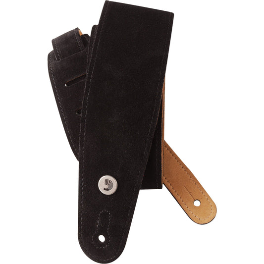 D'Addario Suede Guitar Strap, Black