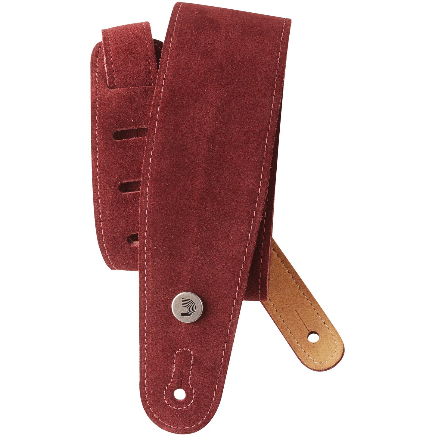 D'Addario Suede Guitar Strap, Burgundy