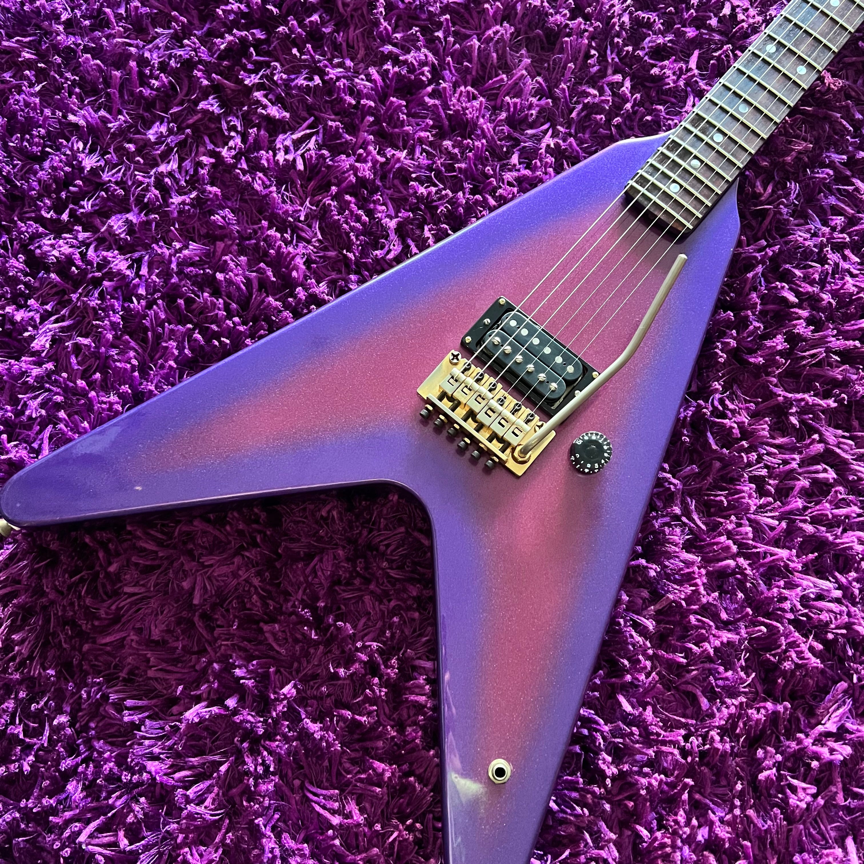 1980s ESP Navigator Custom Flying V N-FV Sparkle Purple Burst (MIJ) – Deep  Tone Music