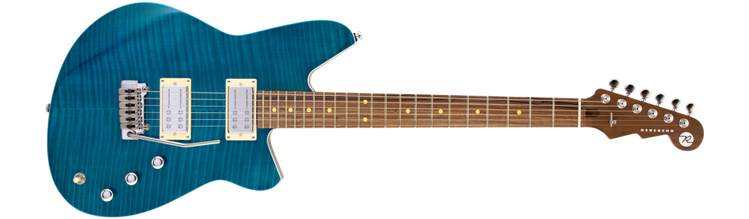 Reverend Kingbolt RA FM w/ Wilkinson Tremolo Transparent Turquoise Flame Maple