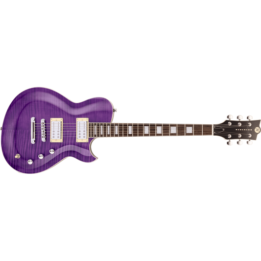 Reverend Roundhouse FM Transparent Purple Flame Maple