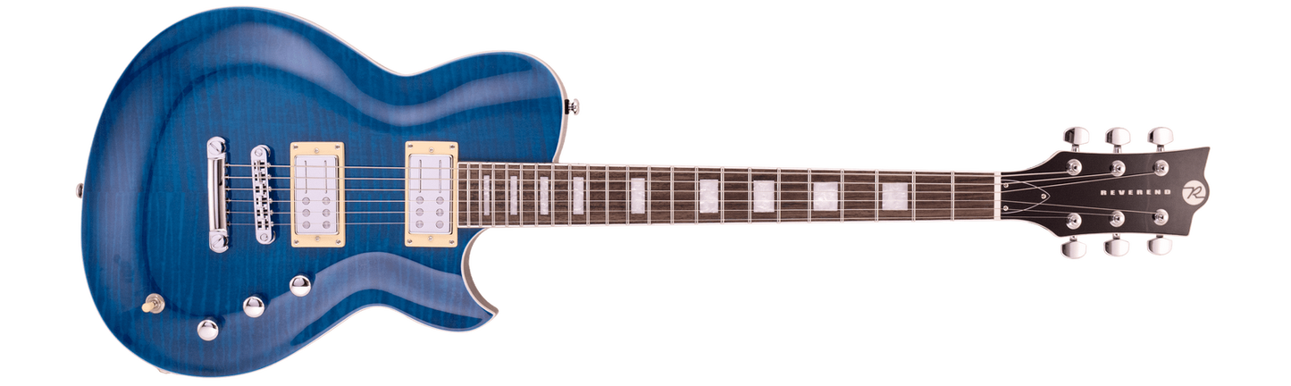 Reverend Roundhouse FM Transparent Blue Flame Maple
